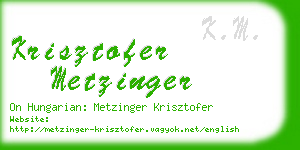 krisztofer metzinger business card